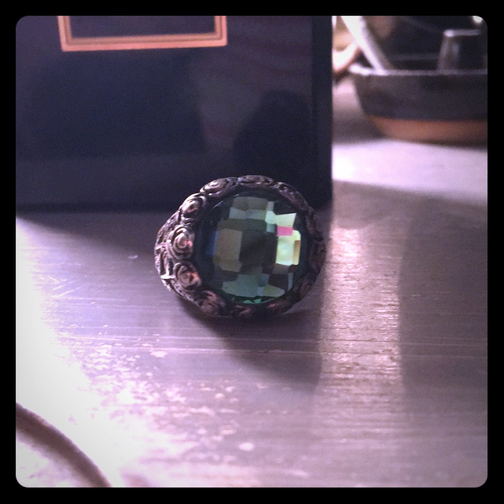 Green Glass Costume Ring